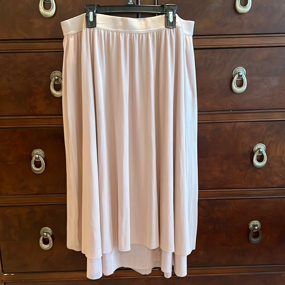 NWT Loft Outlet pink sheer-like hi-lo skirt